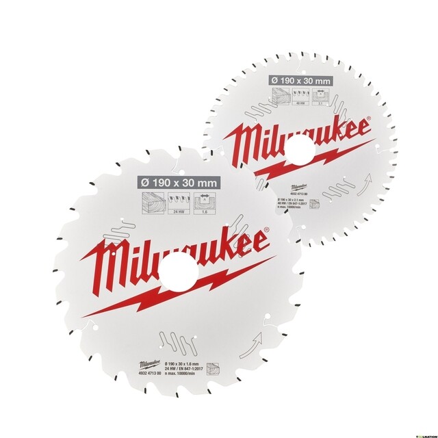 Product image 1 of Milwaukee Cirkelzaagblad hout Twin Pack 190 x 30 mm (4932471300 + 4932471380)