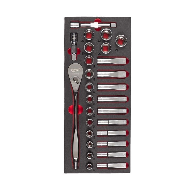 Product image 1 of Milwaukee Foam Inlay doppenset 1/2'' Metrisch (28-delig)