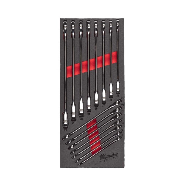 Product image 1 of Milwaukee Foam Inlay Ringratel-steeksleutel set MAXBITE  (15-delig)