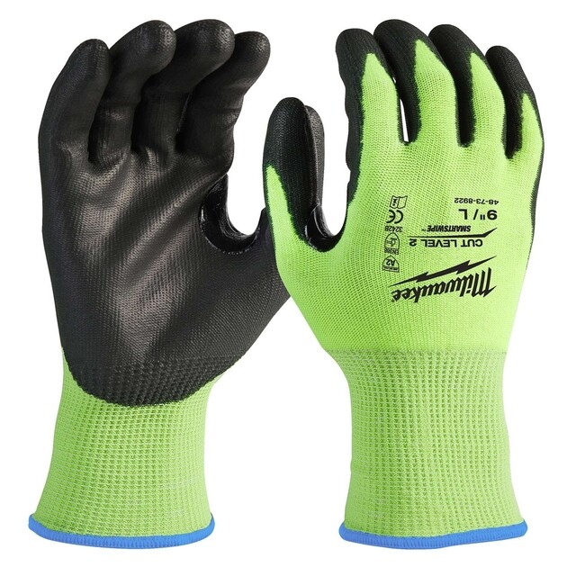 Product image 1 of Milwaukee Hi-vis werkhandschoenen snijklasse 2/B - 10/XL - 1 paar