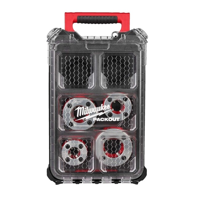 Product image 1 of Milwaukee Draadsnijder Kit voor M18 FPT114 inclusief 4x koppen 1/2" tot 1-1/4" in Packout Compact Organiser