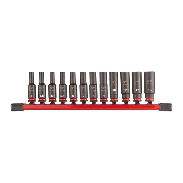 Product image 1 of Milwaukee Doppenset SHOCKWAVE 1/4 lang op rail (12-delig)