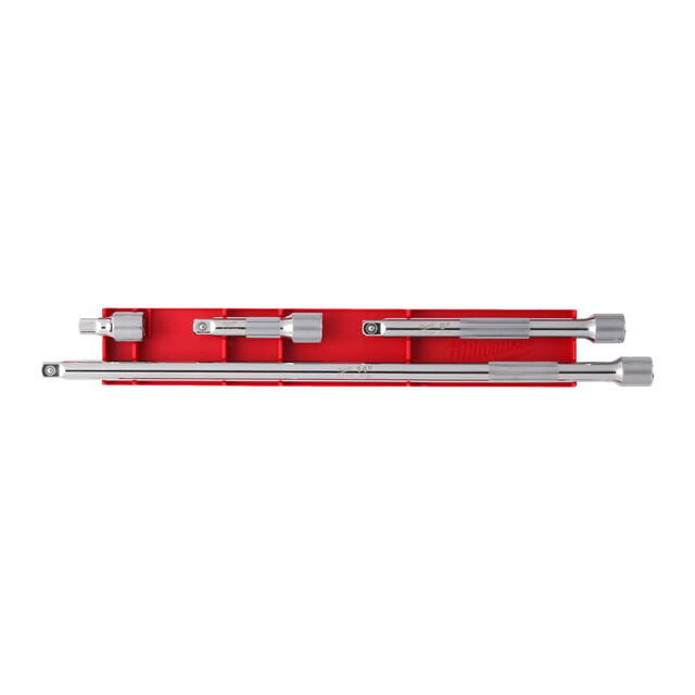 Product image 1 of Milwaukee 3/8” verlengstukken voor dopsleutels (4-delig) (3/8" 38 mm, 76 mm, 152 mm, 356 mm)