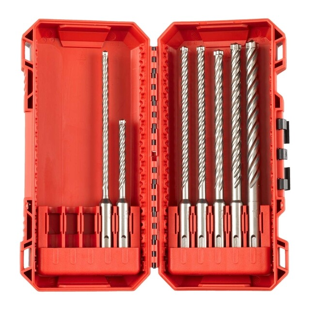 Product image 1 of Milwaukee SDS-PLUS UK borenset MX4 Packout Friendly Box (5,5 x115 & 5/5,5/6/7/8/10 x 165 mm)