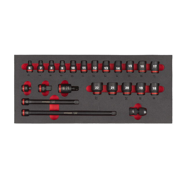 Product image 1 of Milwaukee SHOCKWAVE 3/8" Korte Doppen in Foam