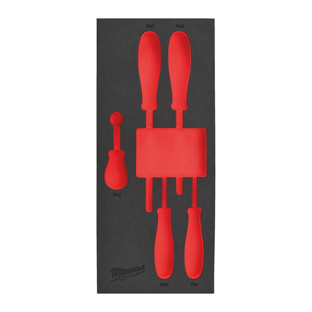 Product image 1 of Milwaukee Lege Foam Inlay schroevendraaier PH Set (5 delig)
