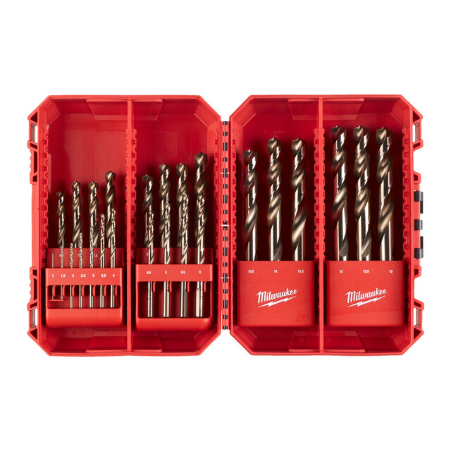 Product image 1 of Milwaukee RED COBALT Packout Friendly Box Metaalboren set HSS-G (1/1,5/2/2,5/3/3,5/4/4,5/5/5,5/6/6,5/7/7,5/8/8,5/9/9,5/10/10,5/11/11,5/12/12,5/13 mm)