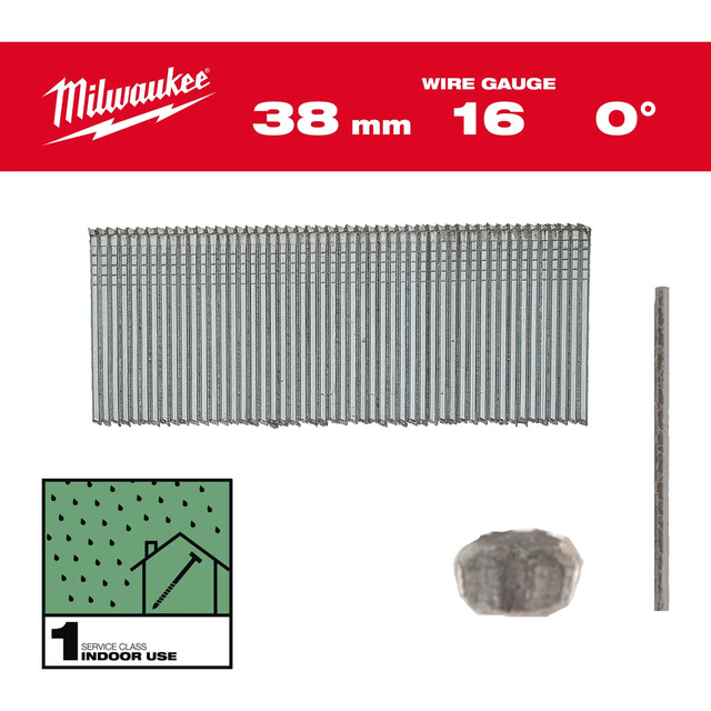 Product image 1 of Milwaukee Afwerkspijker Gegalvaniseerd 16G 38mm SC1 2500 stuks