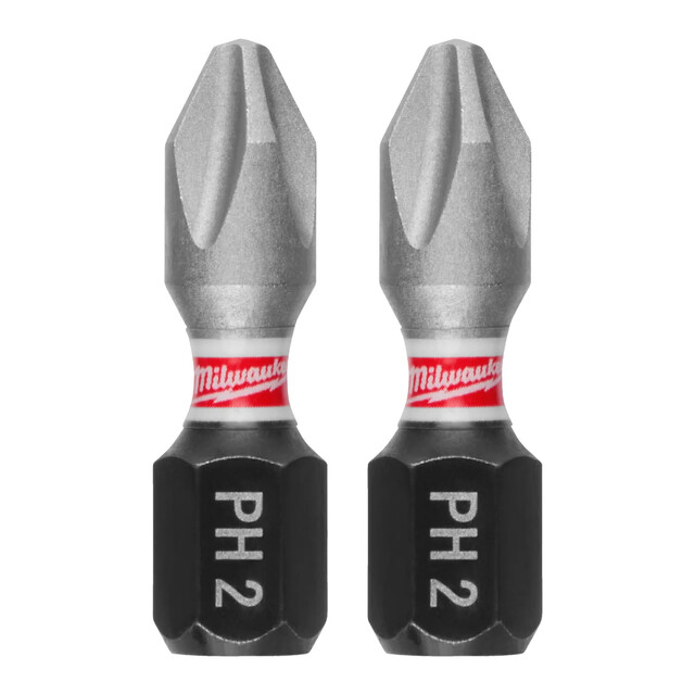 Punta De Destornillador Milwaukee Shockwave PH2 De 90 Mm, Calidad Profesional Para Atornillador