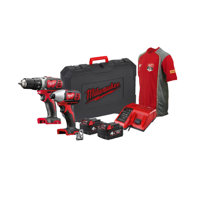 Product image 1 of Milwaukee  M18  powerpack (M18BDD, M18BID, 2 x 4,0Ah accu, M12-18 lader, transportkoffer)