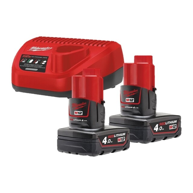 Product image 1 of Milwaukee M12 Nrg Pack, 2 X 4,0 Ah Lader 3a M12 NRG-402