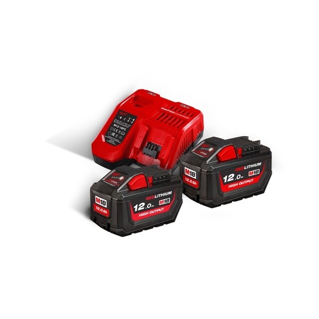 Product image 1 of Milwaukee M18 Nrg Pack High Output 2 X 12,0 Ah Snellader 6a M18 HNRG-122 