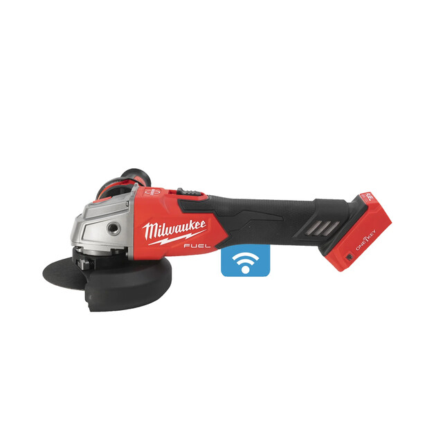 Product image 1 of Milwaukee M18 FUEL  ONE-KEY  125 mm haakse slijper met schuifschakelaar en rem