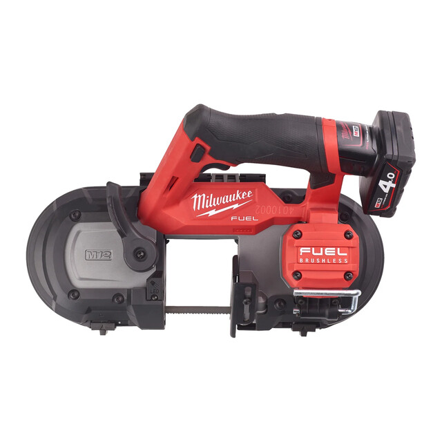 Product image 1 of Milwaukee M12 FBS64 Bandzaag - 2 x M12 B4 Accu's, C12 C Lader, Transportkoffer