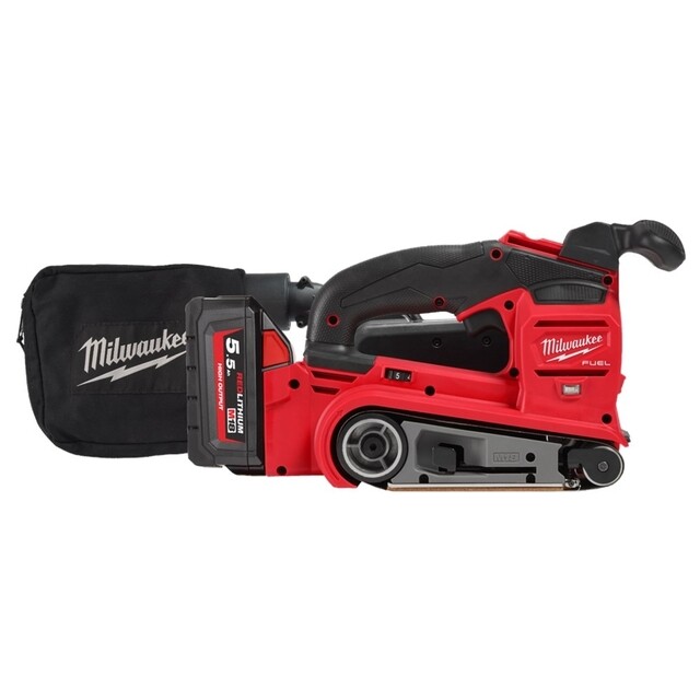 Product image 1 of Milwaukee M18 FUEL  Bandschuurmachine, 75mm , 2 x 5,5 Ah