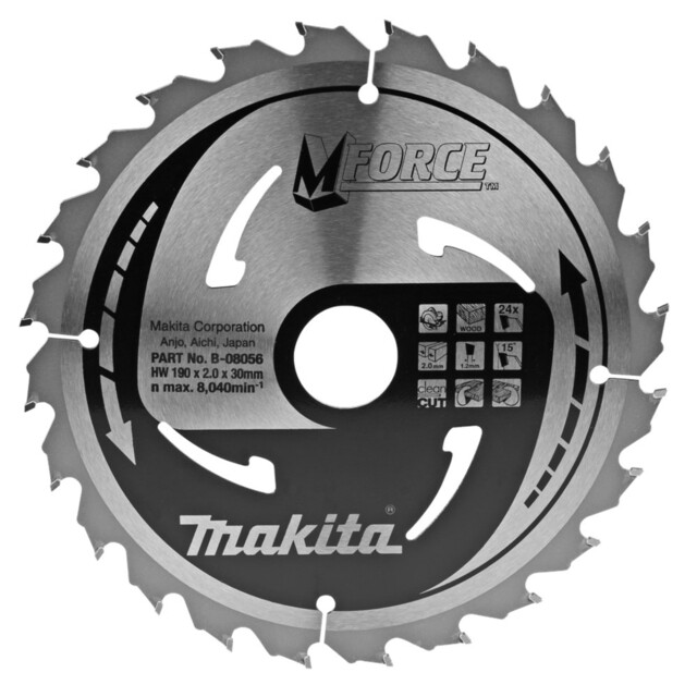 Product image 1 of Makita Zaagblad Mforce 190x30x2,0 24T15G B-08056