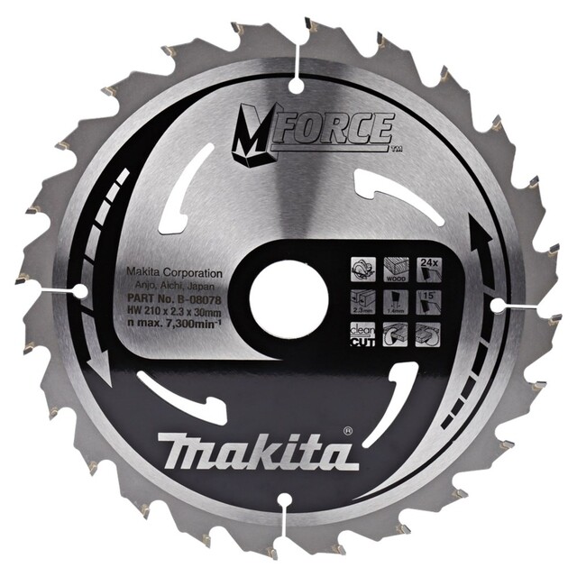 Product image 1 of Makita Zaagblad Mforce 210x30x2,3 24T15G B-08078