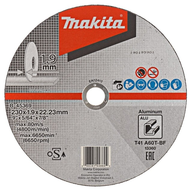 Product image 1 of Makita Doorslijpschijf 230X1,9Mm Alu B-45369