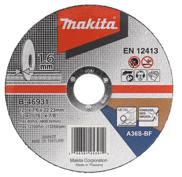 Product image 1 of Makita Doorslijpschijf 125X1,6Mm Rvs B-46931