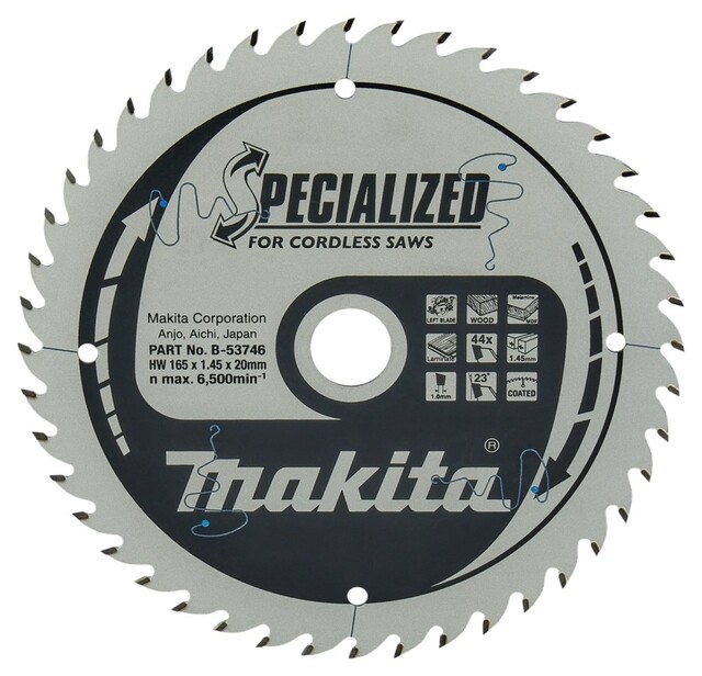 Product image 1 of Makita Zaagblad Lami 165X20x1,45 44T 23G B-53746