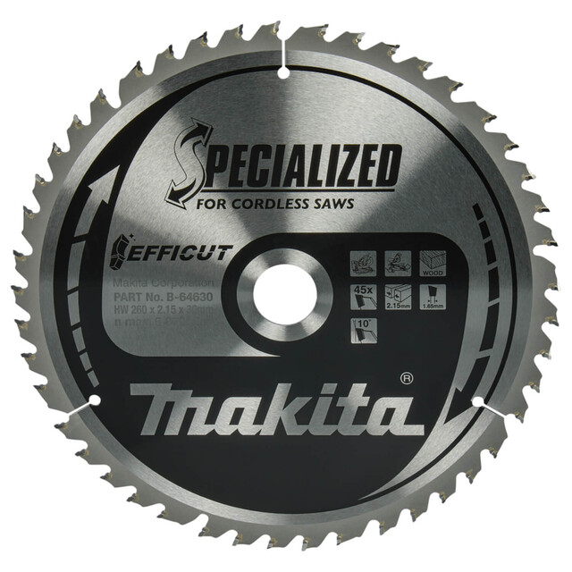 Product image 1 of Makita CirkelZaagblad Hout 190x30x1,45 45T B-68638