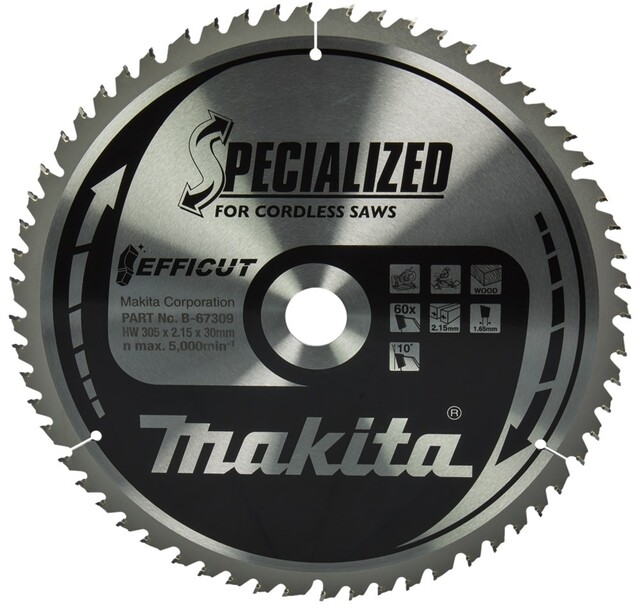 Product image 1 of Makita AfkortZaagblad Hout 305x30x2,15 60T B-67309