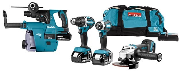 Product image 1 of Makita 18 V Combiset Voor Allround Boor-, Schroef- En Slijpwerk DLX4103W