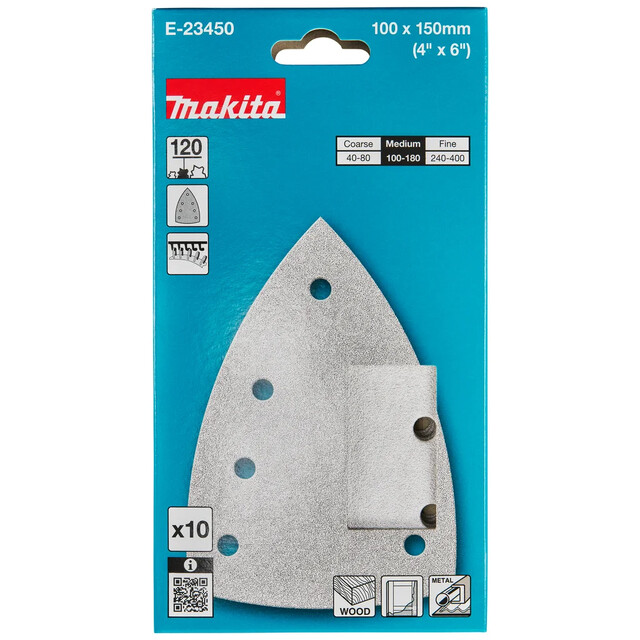 Product image 1 of Makita Delta Schuurvel 100x150 mm A120 Velcro 10 st