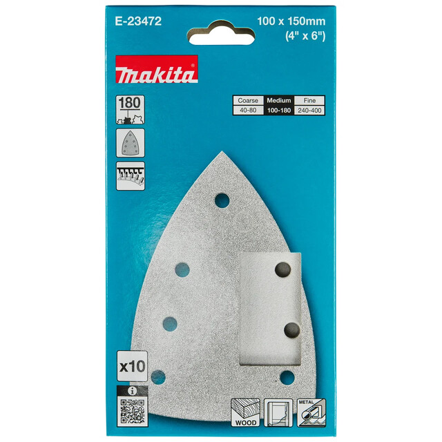 Product image 1 of Makita Delta Schuurvel 100x150 mm A180 Velcro 10 st