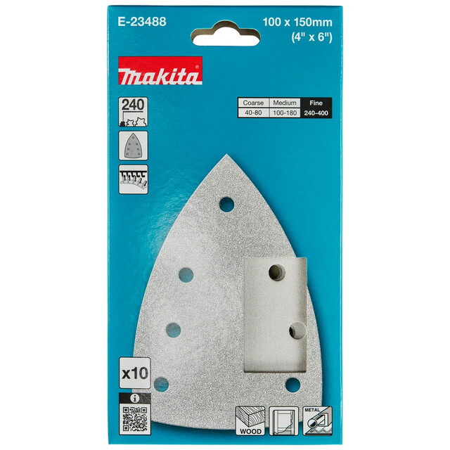 Product image 1 of Makita Delta Schuurvel 100x150 mm A240 Velcro 10 st