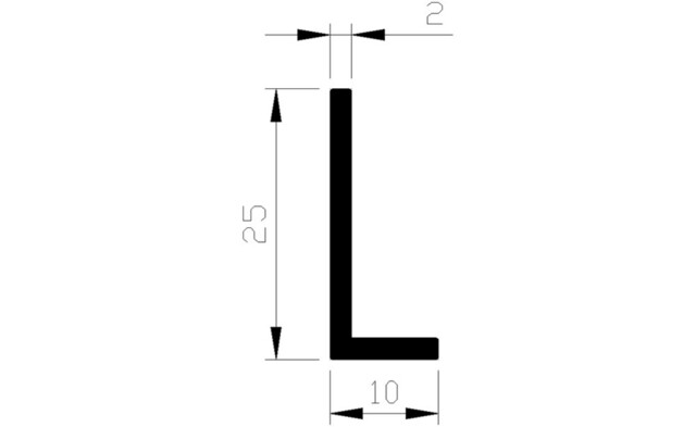 Product image 1 of Hoek 25X10x2mm