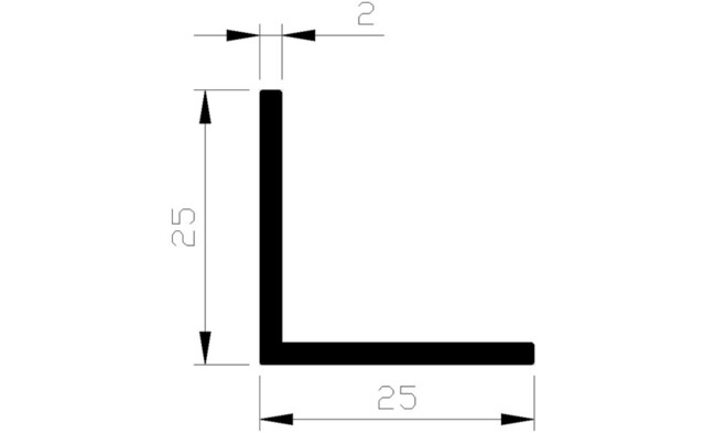 Product image 1 of Hoek 25X25x2mm