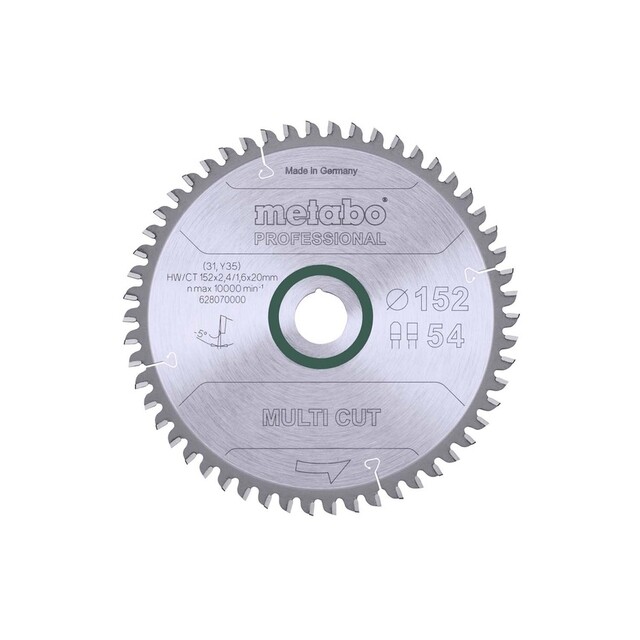 Product image 1 of Metabo Cirkelzaagblad HW/CT 152x20,54 FZ/TR