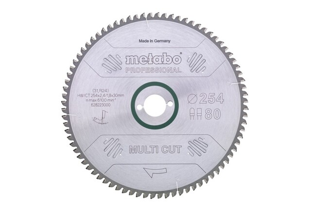 Product image 1 of Metabo Cirkelzaagblad Hw/Ct Ø 254X30x2,4 1,80 Fz/Tz