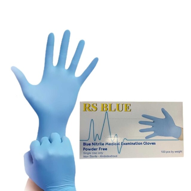 Product image 1 of RS Blue Handschoen Nitril 10 blauw lang - Maat XL