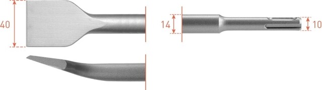 Product image 1 of ROTEC Sds-Plus Spadebeitel Gebogen, 40X250 - p/st