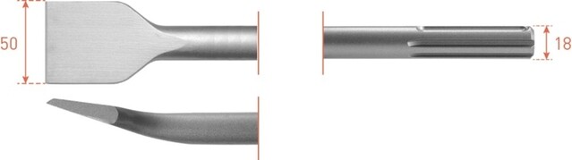 Product image 1 of Rotec Sds-max Tegelbeitel Geb. 50x300 - p/st