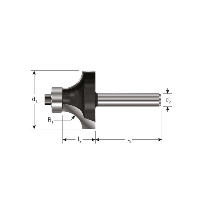 Product image 1 of ROTEC Afrondprofielfrees Type 271 25,4x45 mm - p/st