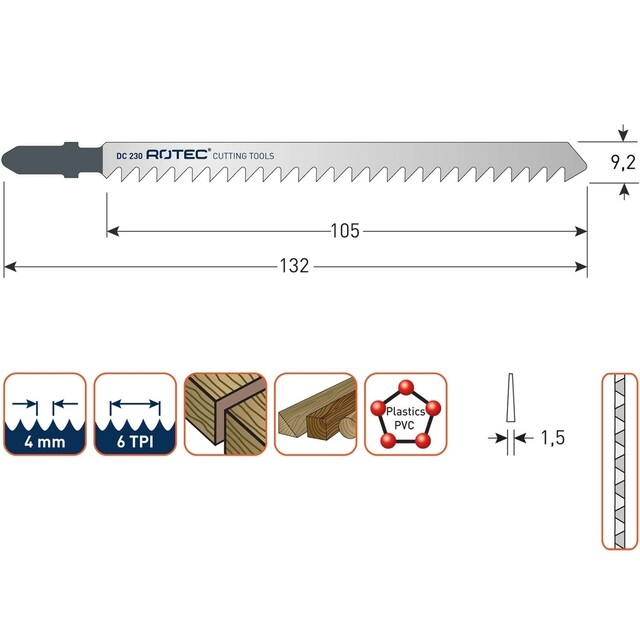 Product image 1 of ROTEC Decoupeerzaagblad DC230 HC34 - 5 stuks