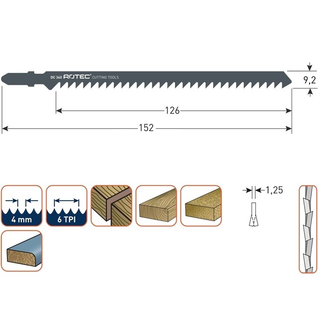 Product image 1 of Rotec Decoupeer Zaagblad Dc340 / T344d - 5 stuks