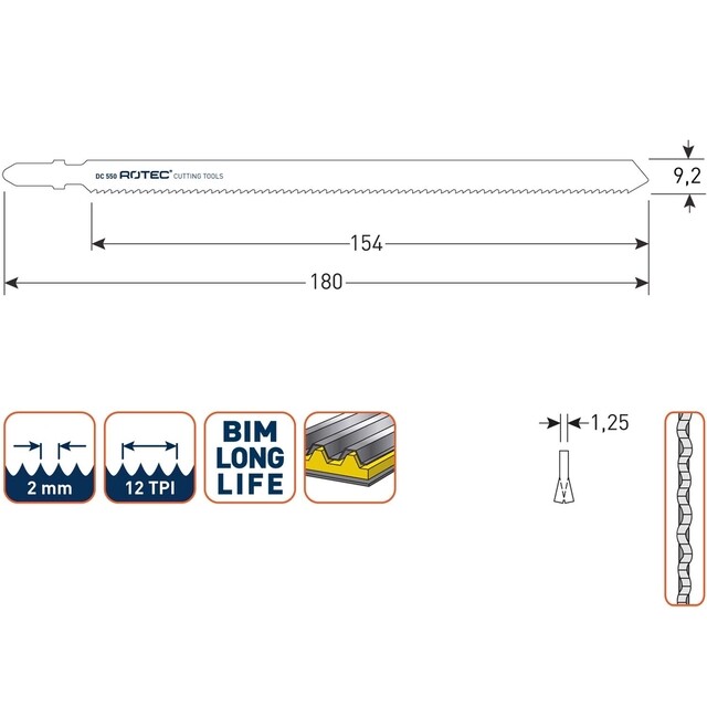 Product image 1 of ROTEC Decoupeerzaagblad DC550 / T718BF BIM - p/2st