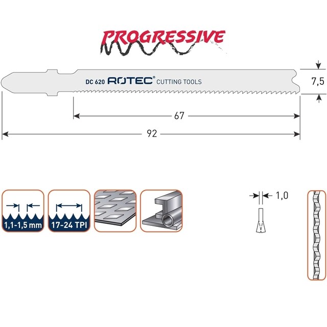 Product image 1 of ROTEC Decoupeerzaagblad DC620 | T118A - 5 stuks