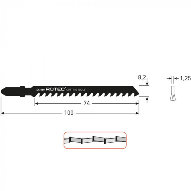 Product image 1 of Rotec Decoupeer Zaagblad Dc860 / T141hm - 3 Stuks