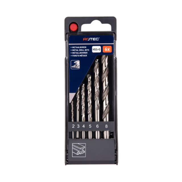 Product image 1 of Rotec Spiraalborenset '105', DIN 338, type N, 6-dlg ø2-8