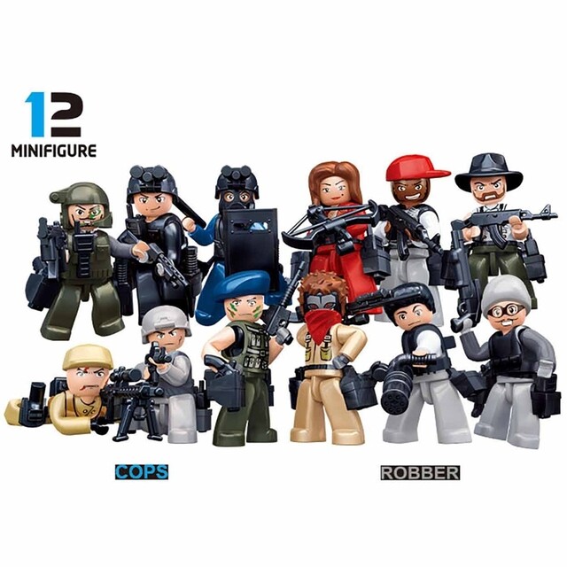 Product image 1 of Sluban Cops & Robbers Display Carton boxes Mini Figures M38-B0586