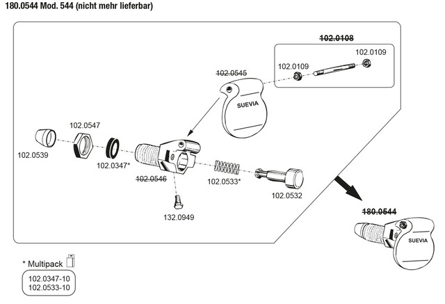 Product image 1 of Suevia Drukplaat Sproeinippel - 1/2" Bu.dr - Model 544