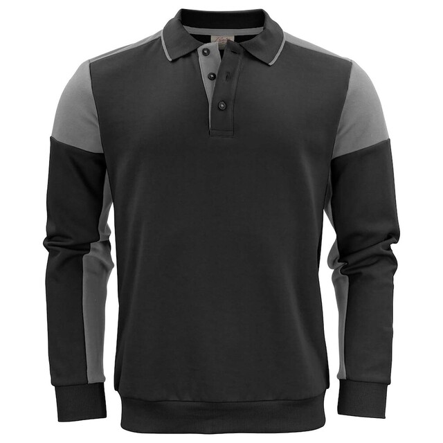 Product image 1 of Printer Prime Polosweater zwart/staalgrijs - maat XL