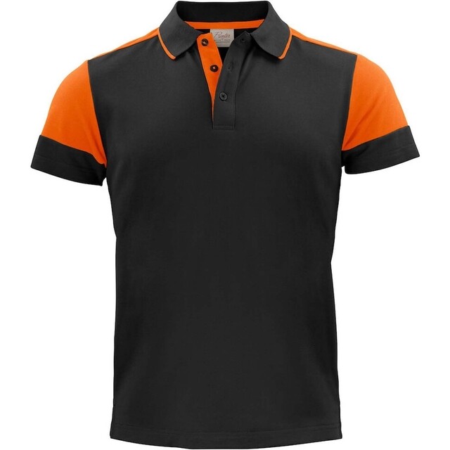 Product image 1 of Printer Prime Polo heren zwart/oranje - maat XXL