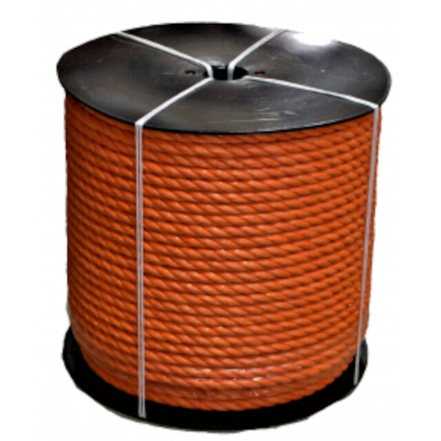 Product image 1 of 8 mm Geslagen Polyprop 100m Oranje 3-Strengs Haspel Touw