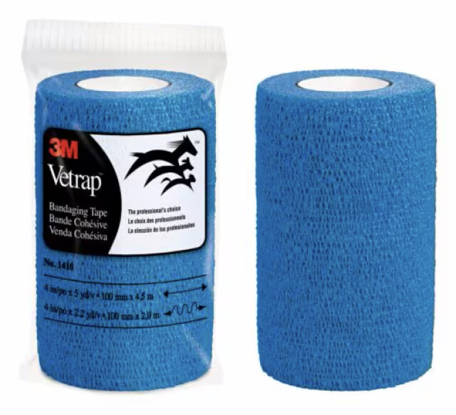 Product image 1 of 3M Vetrap Elastische Klauwtape Blauw 10cm x 4,5m (18 Rollen)